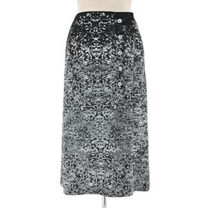 Vtg ISSEY MIYAKE Skirt Womens Size S Midi Wrap Black Ombre Print Grunge Boho Y2k